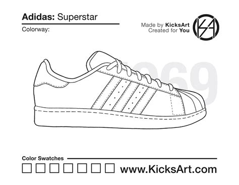 Adidas Superstar Sneaker Coloring Pages 